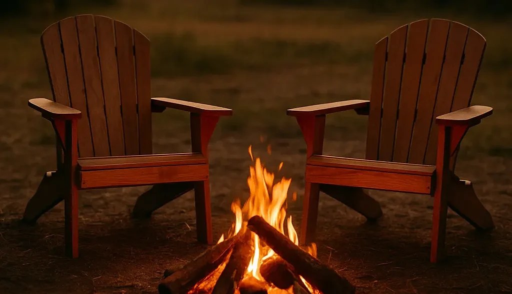 2 Stühle am Lagerfeuer