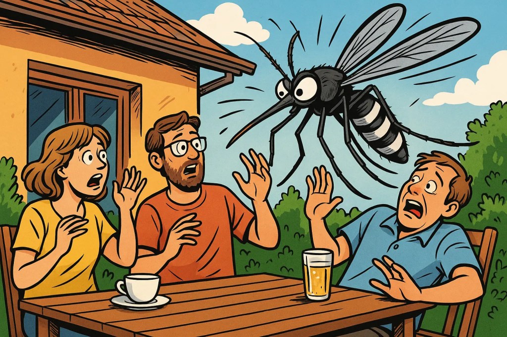 Stechmückenangriff an Terrasse