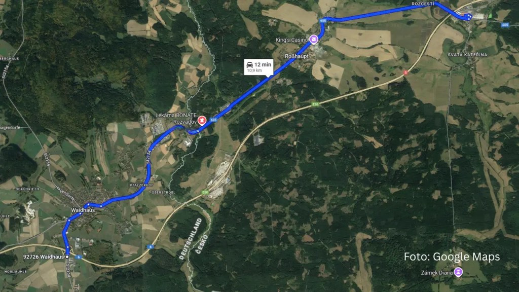 Anfahrtskarte Waidhaus bis Katharina