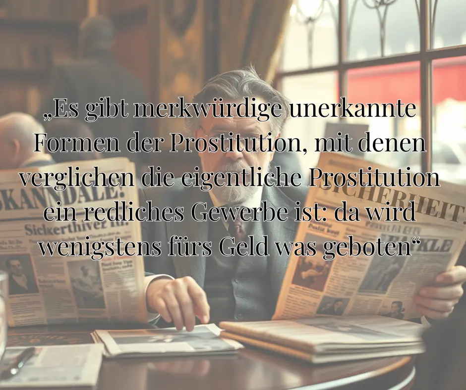 Karl Kraus und die versteckte Prostitution der Gesellschaft